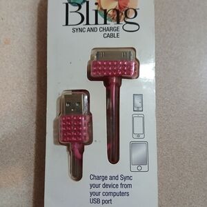 Pink Bling Sync and Charge Cable